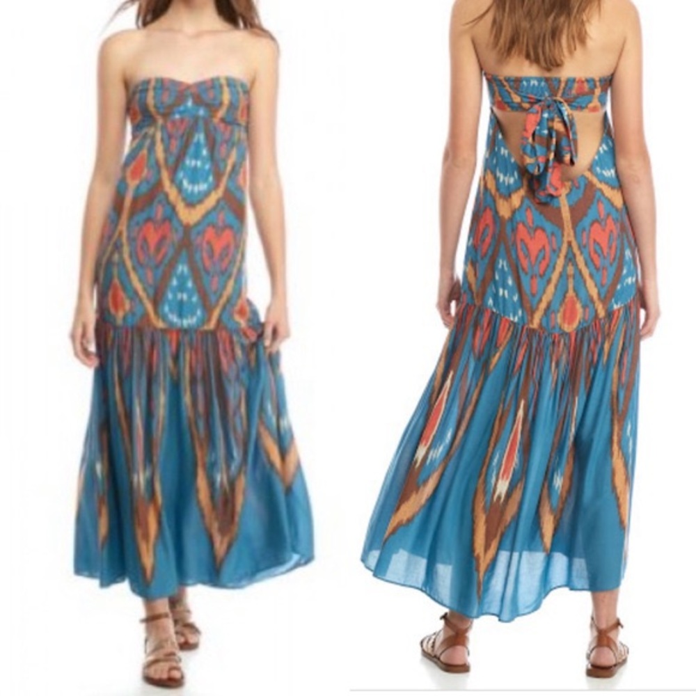 Free people sz small Mohave Blue Maxi Dress boho